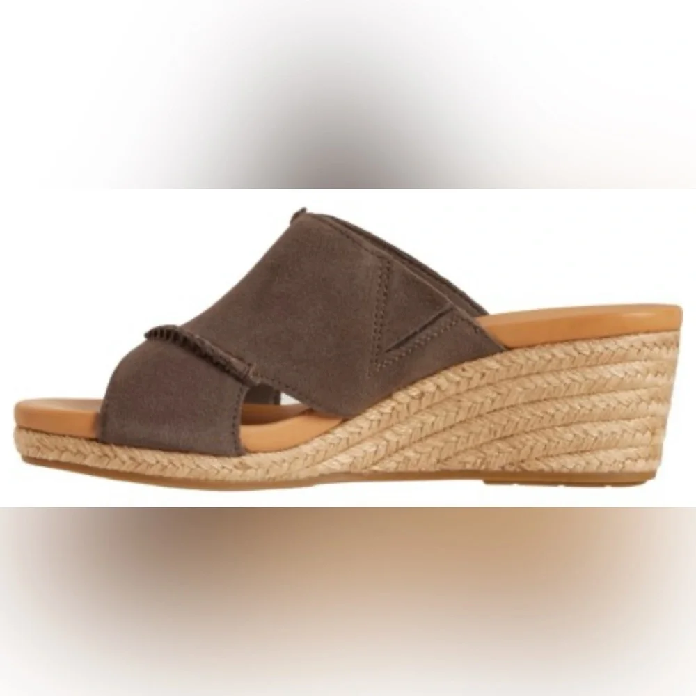 UGG Taia Wedge Slide Sandals - Suede (For Women) Color Mollasses Sz 8
